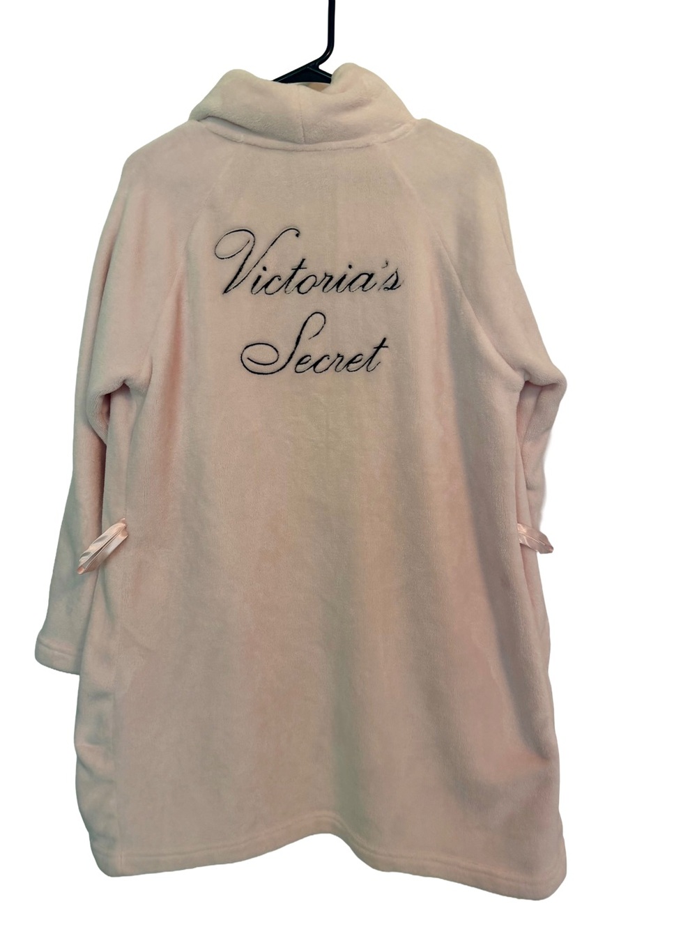 Victoria's Secret Light Pink Plush Robe with Embroidered Logo- Size M/L